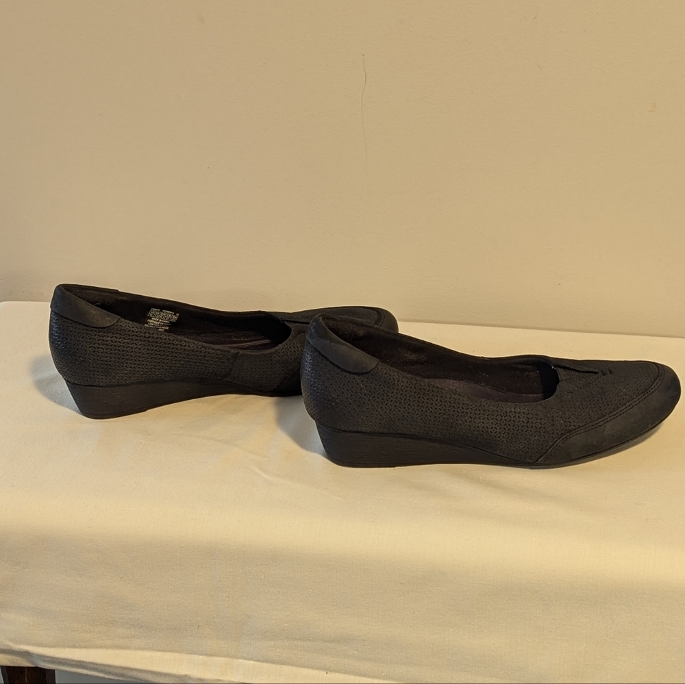 Rockport Tru365 Comfort size 10 EU 41.5  black heels wedge shoe. Leather Upper. - Picture 3 of 8